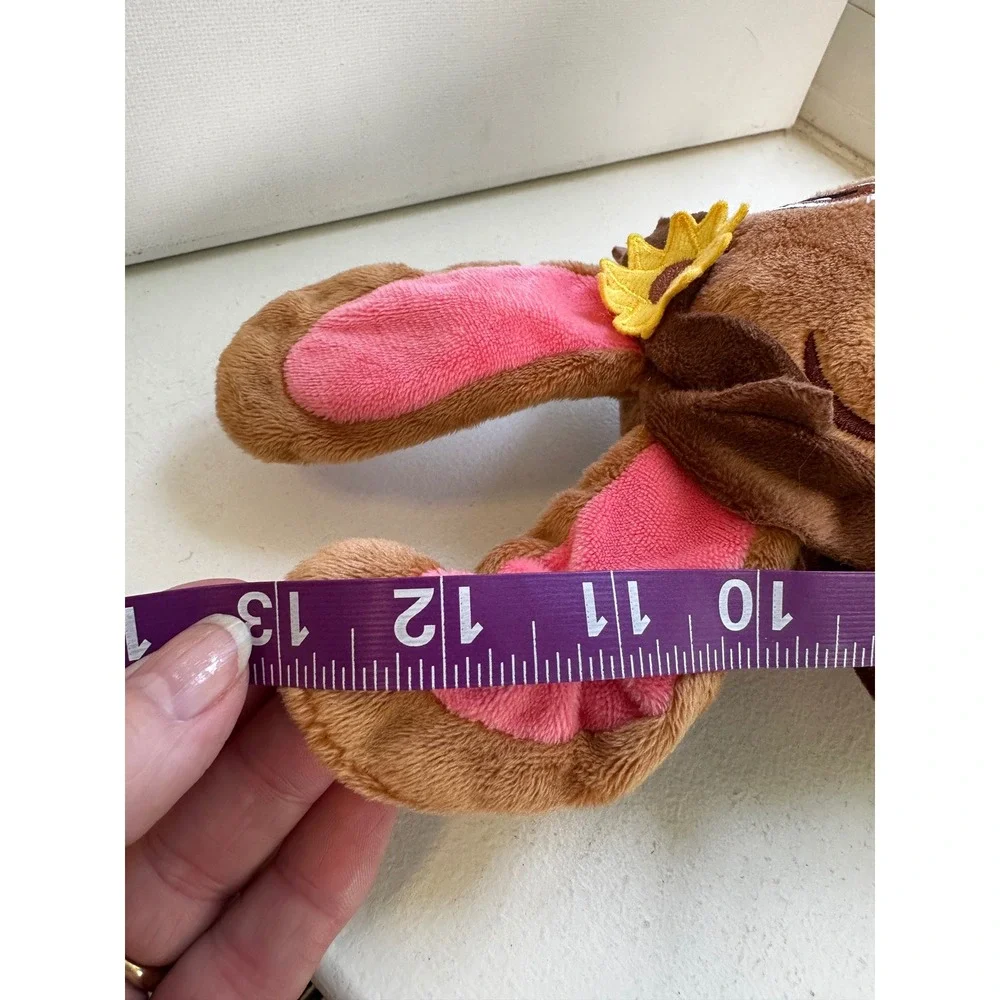 Chuck E Cheese Bella B Bunny Plush Toy Brown Rabbit Yellow Overalls 12.5 Inch